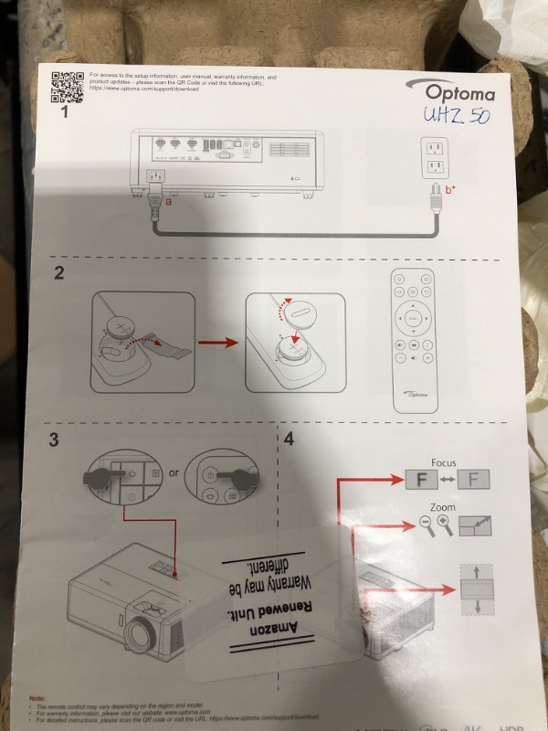 Photo 5 of Optoma UHZ50 Smart 4K UHD Laser Home Theater Projector | 3000 Lumens | HDR Adjustment Options | Cinematic Color | Flexible Installation 1.3X Zoom & Vertical Lens Shift | Works with Alexa & Google