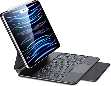 Photo 1 of ESR iPad Keyboard Case for iPad Pro 11 inch (1st, 2nd, 3rd, 4th Generation) and iPad Air (4th, 5th Generation), Easy-Set Floating Cantilever Stand, Multi-Touch Trackpad, Backlit Keys, Magic Black
