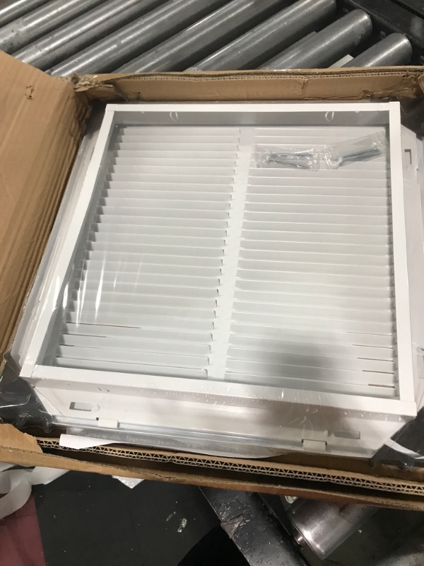 Photo 2 of 14"W x 14"H [Duct Opening Measurements] Steel Return Air Filter Grille [Removable Door] for 1-inch Filters | Vent Cover Grill, White | Outer Dimensions: 16 5/8"W X 15 5/8"H for 14x14 Duct Opening Duct Opening style: 14 Inchx14 Inch
