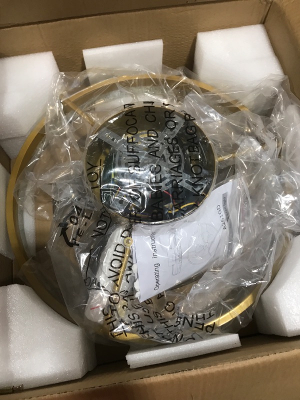 Photo 1 of REDSTAR Gold Modern Ceiling Fan with Light 20", Higher Light Transmittance with Traditional Safe and Quiet Motor, Flush Mount Ceiling Lights with Fan Remote Control for Kidsroom B-Modern-Gold