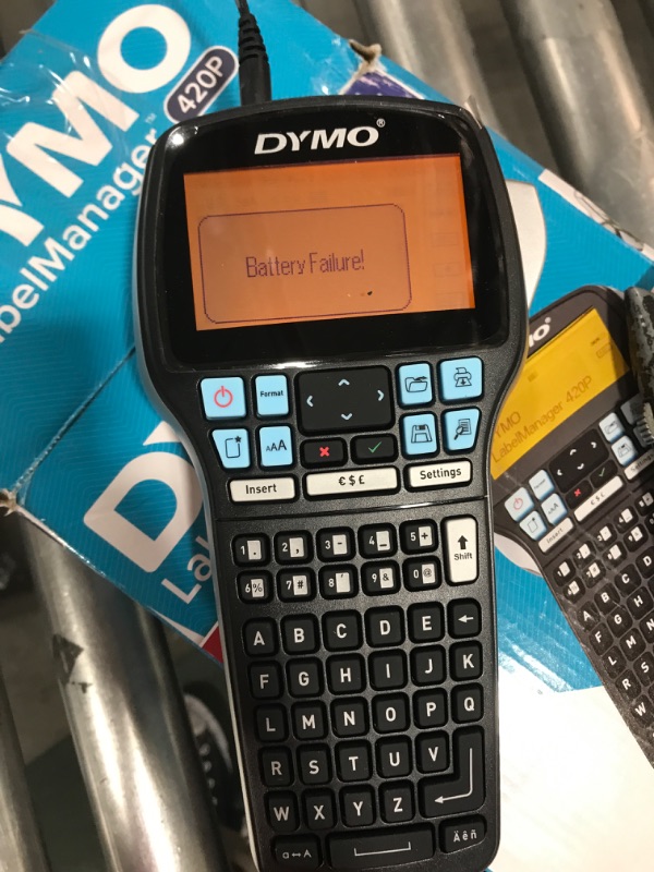 Photo 2 of DYMO LabelManager 420P Rechargeable Hand-Held Label Maker (1768815) + 2 Bonus Rolls of 1/2" Clear Tape with Black Print