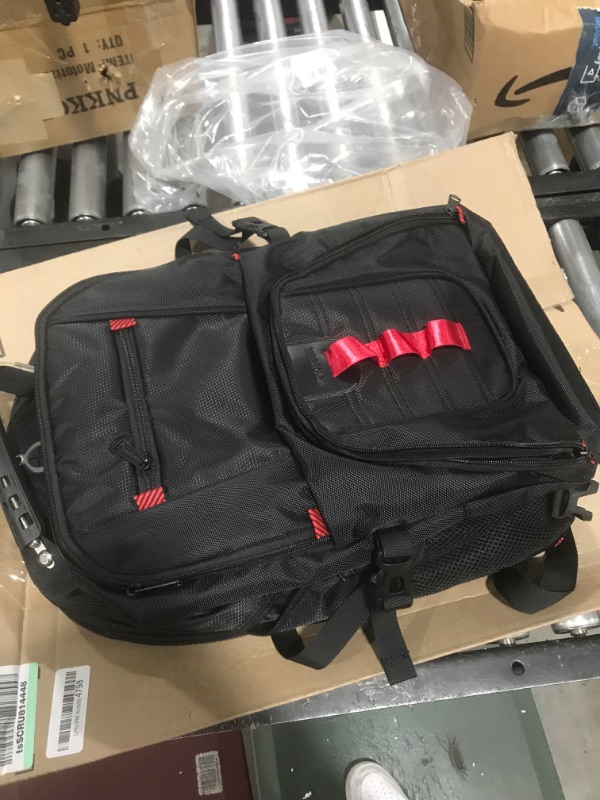 Photo 2 of generic black and red backpack