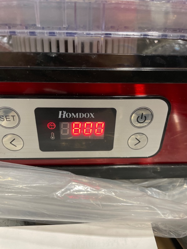 Photo 4 of Homdox 8 Trays Food Dehydrator Machine with Fruit Roll Sheet, Digital Timer and Temperature Control, 400W Dehydrators for Food and Jerky, Meat, Fruit, Vegetable, Herbs, BPA Free, Red(Latest Model) 8 Trays-Red