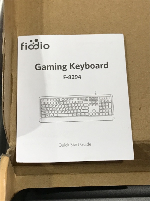 Photo 3 of Fiodio Rainbow Membrane Gaming Keyboard, Quiet Wired Computer Keyboard, 104 Silent & 26 Anti-Ghosting Keys, Spill Resistant, Multimedia Control for PC and Desktop