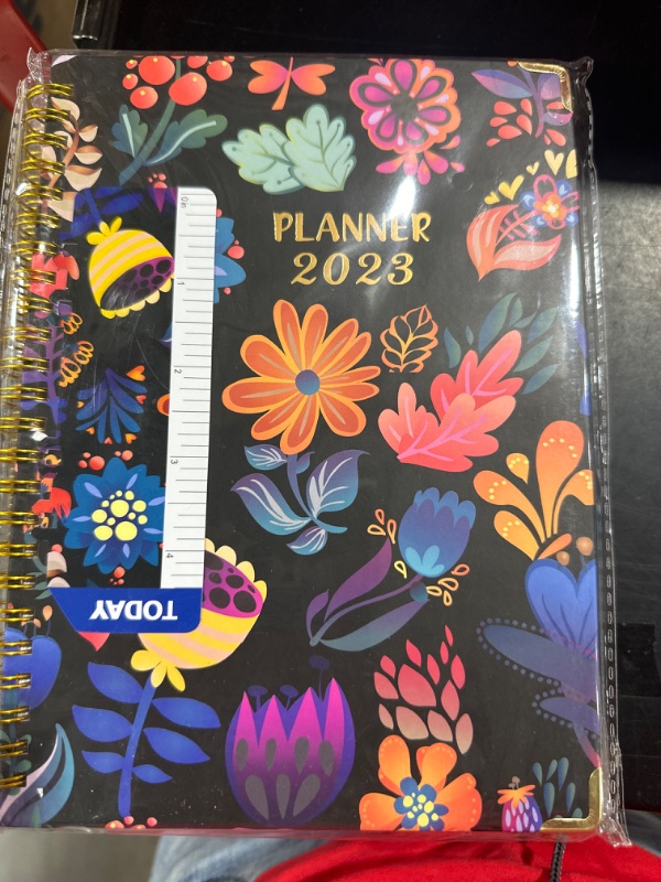 Photo 2 of 2023 Planner - 2023 Planner with Weekly and Monthly, 8.4" X 6", Jan 2023 - Dec 2023, A5 Agenda 2023 with 12 Monthly Tabs, Premium Paper, Metal Protectors, Hobby Stickers, Elastic Closure, Inner Pocket