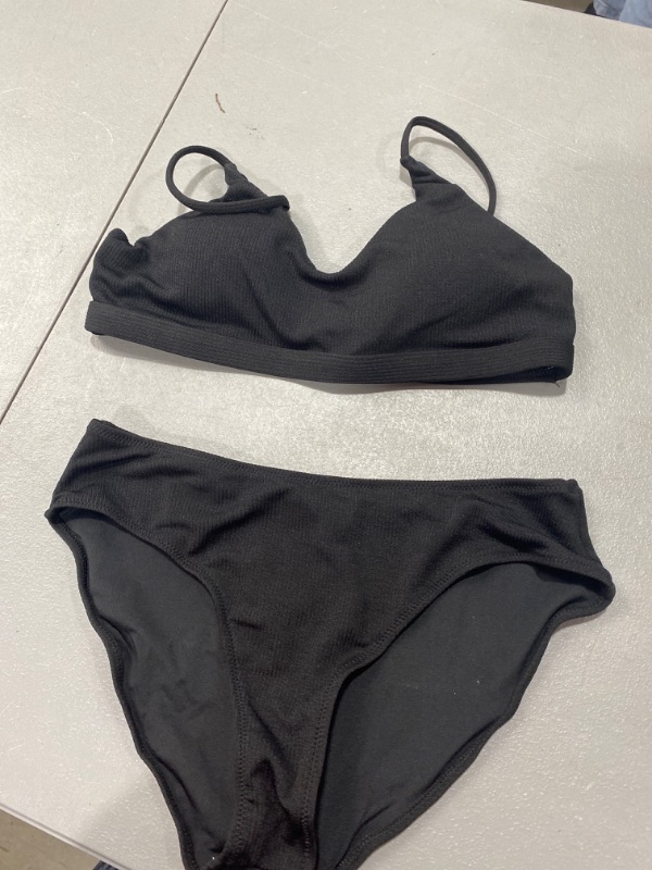 Photo 1 of 2 PIECE BLACK SWIMSUIT SIZE L 