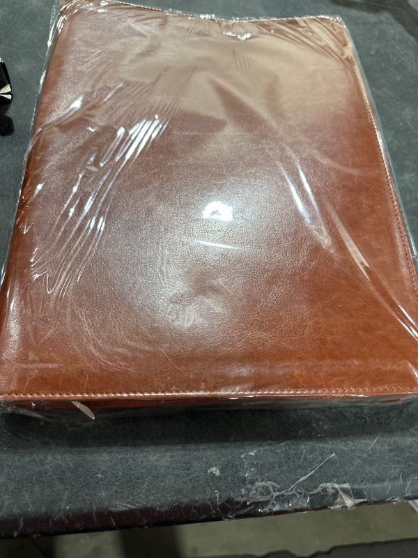 Photo 1 of NEWYES Zippered Leather Padfolio Organizer, 10.2 Inch Multifunctional Business Portfolio Folder with Zipper, Card Holders Pockets, Notepad File Document Binder for Women Men (Brown) Brown-03