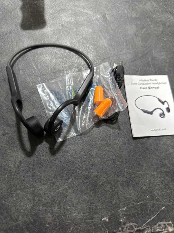 Photo 2 of Bone Conduction Headphones, Open-Ear Bluetoth Sport Headset, Wireless Earphone/Earbuds Built-in Mic for Work Out, Running, Hiking, Bicycling, Driving (Black)