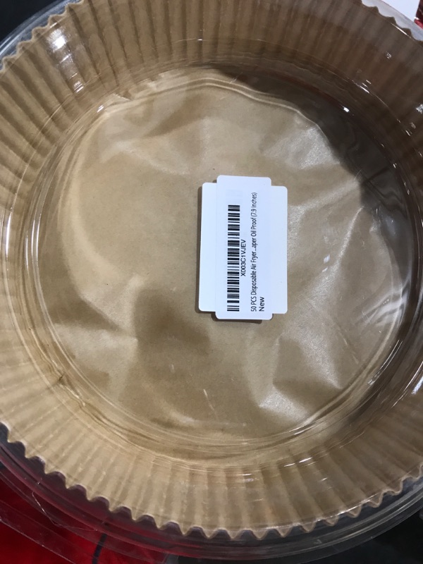Photo 1 of 50 PCS Disposable Air Fryer Liner Paper Non Stick Round for Air Fryer Parchment Paper Oil Proof (7.9 Inches)
