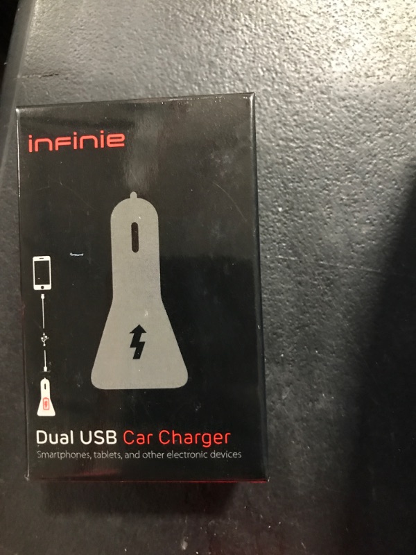 Photo 2 of INFINIE Automobile Charger for iPhone, iPad, iPod, Samsung Galaxy, Note, Smartphones and Tablets (White)