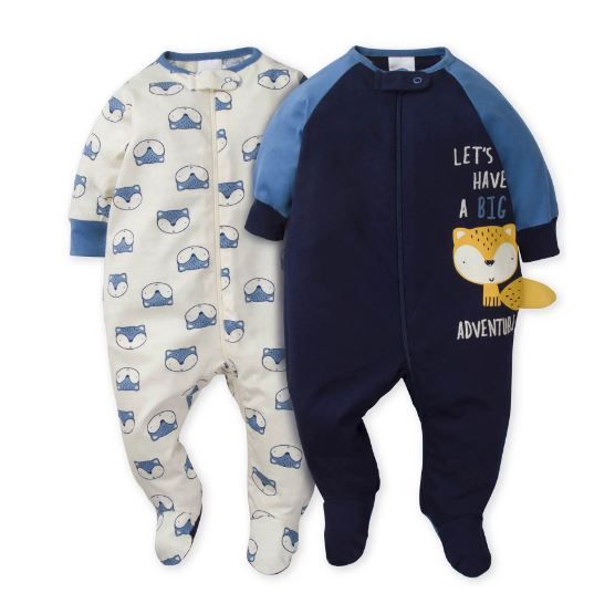 Photo 1 of Gerber Baby Boy Sleep 'N Play Footed Pajamas, 2-Pack---3/6MONTHS 
