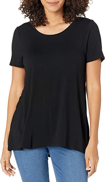 Photo 1 of Amazon Essentials Women's Relaxed-Fit Short-Sleeve Scoopneck Swing Tee--SIZE L