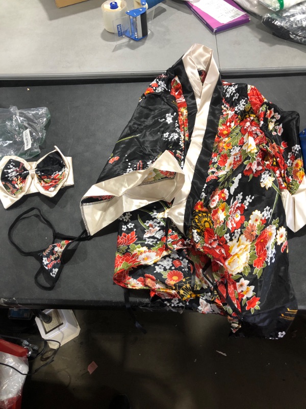 Photo 1 of Women's Traditional Japanese Kimono Style Robe Yukata Costumes Pajamas Sexy Cosplay 7972-black medium