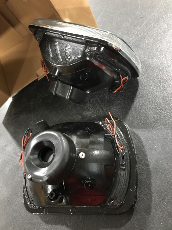 Photo 1 of HS Power Universal 7X6 Chrome DRL White LED Sealed Beam Projector Head Lights Lamp for H6052, H6054 & H6014