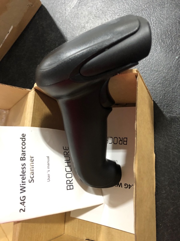 Photo 2 of Symcode Wireless Handheld Barcode Scanner Versatile 2-in-1 (2.4Ghz Wireless+USB 2.0 Wired) 328 Feet Transmission Distance Rechargeable 1D Laser Automatic Bar Code Reader Scanner(Black)