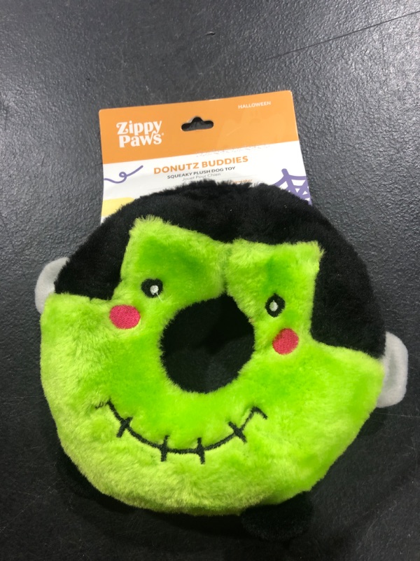 Photo 2 of ZippyPaws Halloween Donutz Buddies Frankenstein's Monster Dog Toy

