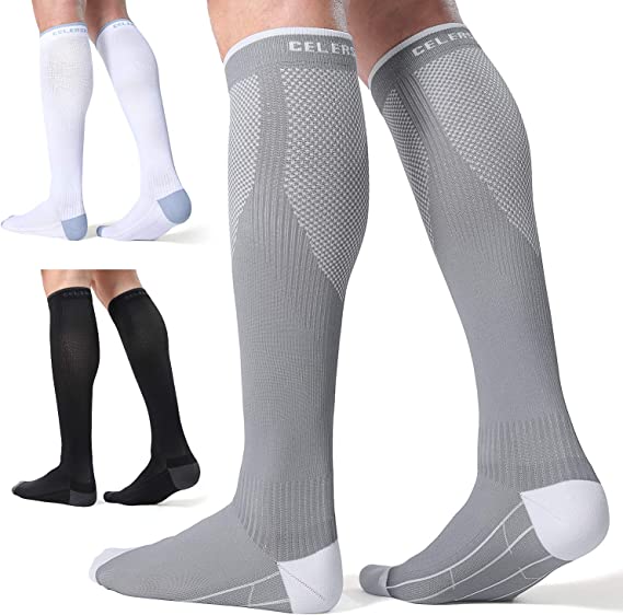 Photo 1 of 3 Pairs Compression Socks for Men and Women 20-30 mmHg Running Support Socks