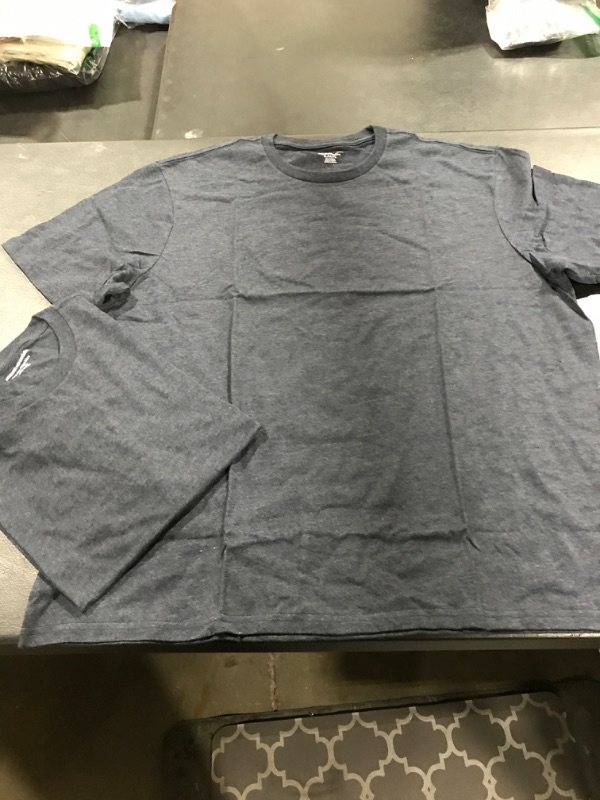 Photo 2 of Amazon Essentials Men's Short-Sleeve Crewneck T-Shirt, Pack of 2 2 Navy Heather X-Large