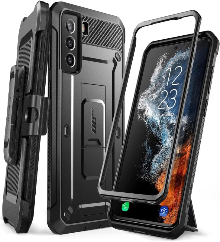 Photo 1 of SUPCASE Unicorn Beetle Pro Series Case for Samsung Galaxy S22 5G (2022 Release), Full-Body Dual Layer Rugged Belt-Clip & Kickstand Case Without Built-in Screen Protector (Black)