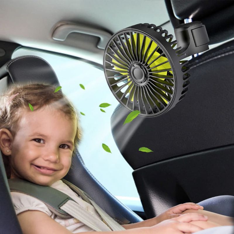 Photo 1 of HUENLYEL USB Car Seat Fans for Backseat Baby, Electric 5V USB Car Cooling Fan for Car Rear Seat Baby Kids Passengers(USB Powered Only, No Battery) 