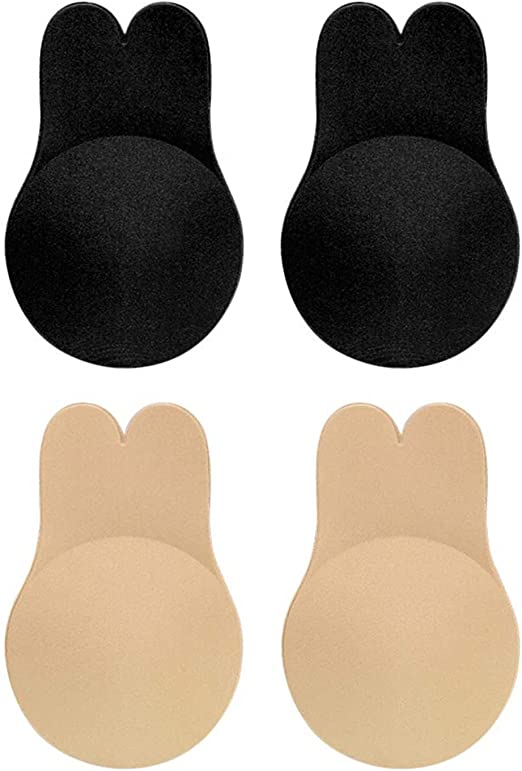 Photo 1 of Adhesive Bra, Breast Lift Strapless Backless Bra Nippless Covers Push Up Self Invisible Sticky Bra for Women (2 Pairs) 