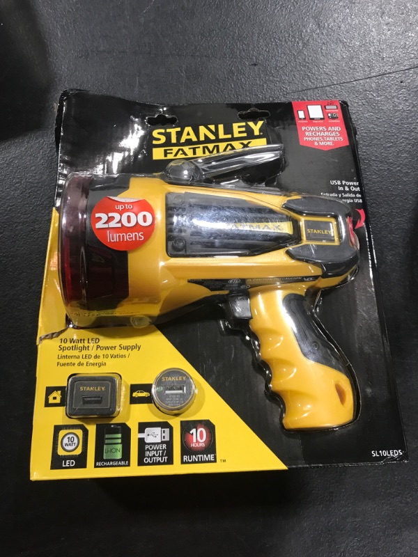 Photo 2 of STANLEY Rechargeable Lithium Ion Ultra Bright LED Spotlight Flashlight 2,200 Lumen Standard