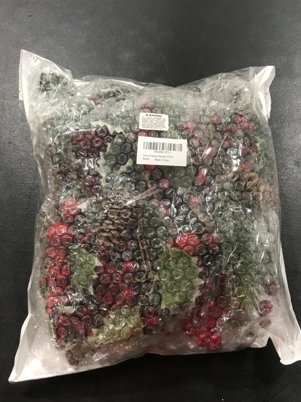 Photo 2 of 16 Pack Artificial Christmas Picks Assorted Red Berry Picks Stems Faux Pine Picks Spray with Pinecones Apples Holly Leaves for Christmas Floral Arrangement Wreath Winter Holiday Season Décor