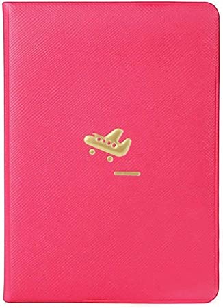 Photo 1 of 2 pack of S-shine Little Airplane Passport Travel Document Cover Travel Journey Passport ID Card Holder Case Cover (Rose Red)
