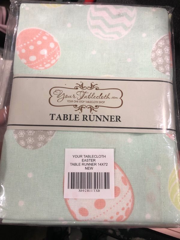 Photo 2 of Yourtablecloth Table Runner 100% Cotton Tablerunner Elegant Décor for Indoor & Outdoor Events (Easter, 14 x 72) 14 x 72 Easter