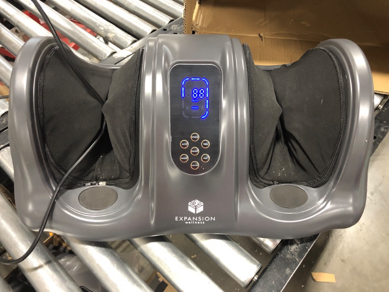 Photo 5 of MISSING REMOTE - Shiatsu Foot Massager Machine with Heat & Vibration, Foot and Calf Massager for Plantar Fasciitis and Neuropathy Pain, Deep Kneading, Increases Blood Flow Circulation W/Remote Control (Gray)