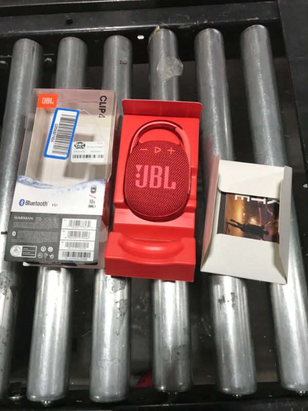 Photo 2 of JBL Clip 4 Portable Bluetooth Waterproof Speaker - Red - MISSING CHARGER CABLE 