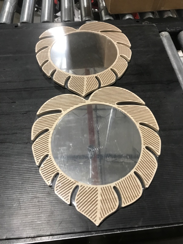 Photo 1 of 2 PACK - Leaf Mirror - 8"L x 10"W
