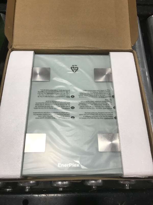 Photo 1 of EnerPlex Scale for Body Weight - Bluetooth Compatible, Accurate Digital BMI Bathroom Scale for Weighing and Home Workout w/ Body Composition Analyzer & Smartphone Track App - White