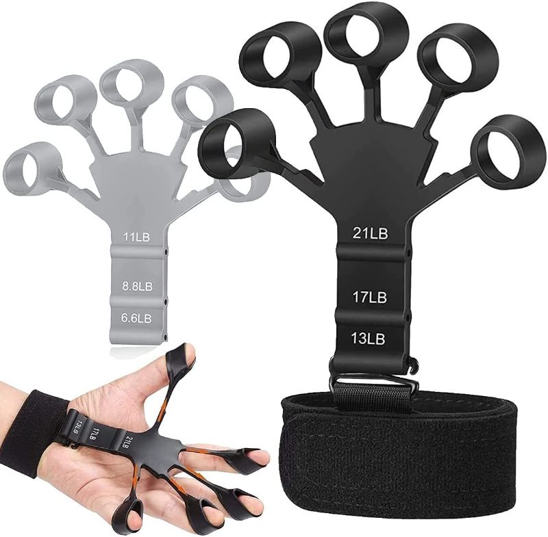 Photo 1 of 2023 New Grip Strength Trainer, Finger Exerciser,Hand Grip Strengthener - Adjustable Finger Exerciser and Finger Stretcher, Finger Flexion Extension Training(2PCS)