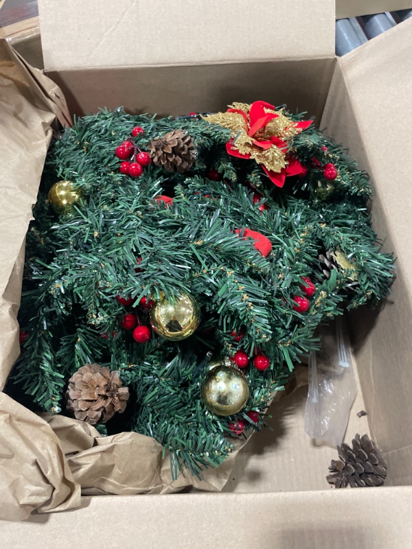 Photo 1 of 9 FT Christmas Garland with Lights Prelit 50 LED 8 Modes Battery Operated 