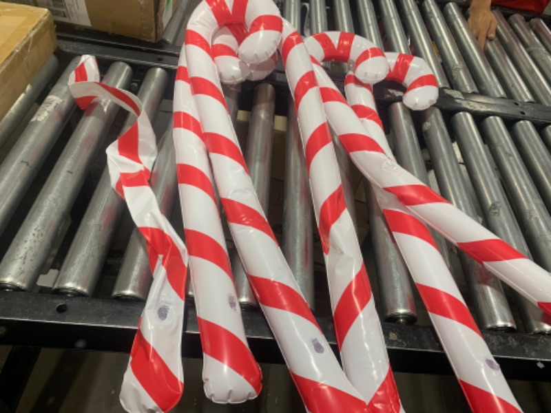 Photo 2 of 6pcs 35 Inch Inflatable Christmas Candy Cane for Christmas Decorations, Outdoor Holiday Decorations by QIFU