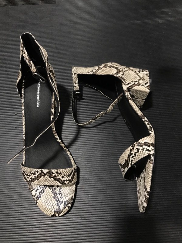 Photo 1 of Amazon Essentials Women's Two Strap Heeled Sandal - Size 11 Snake