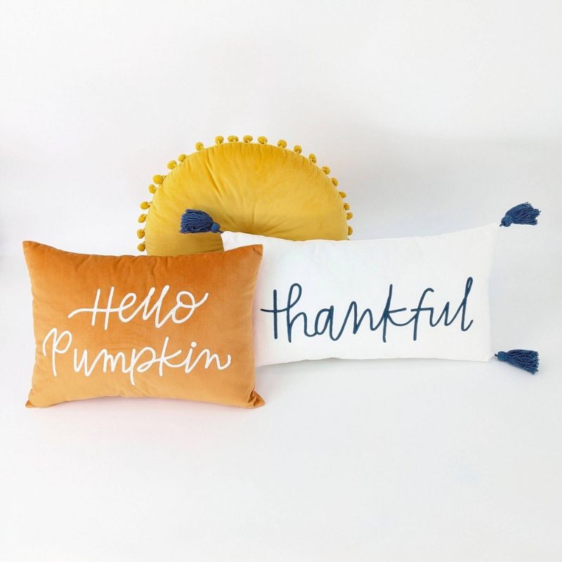 Photo 1 of 3ct Throw Pillows Hello Pumpkin/Thankful - Bullseye's Playground