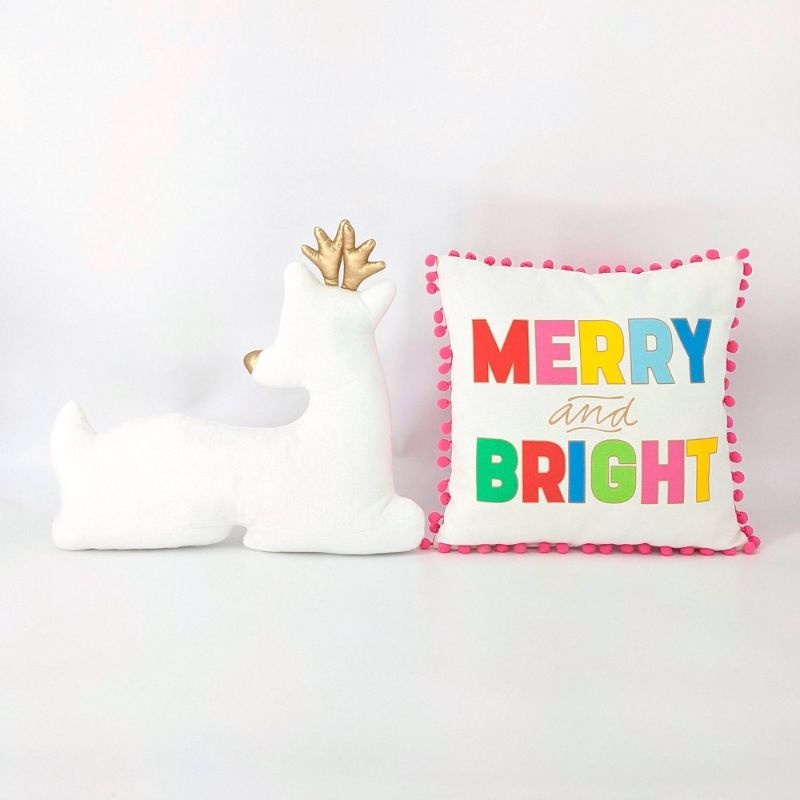 Photo 1 of 2ct Bright Pillows Merry & Reindeer - Bullseye's Playground