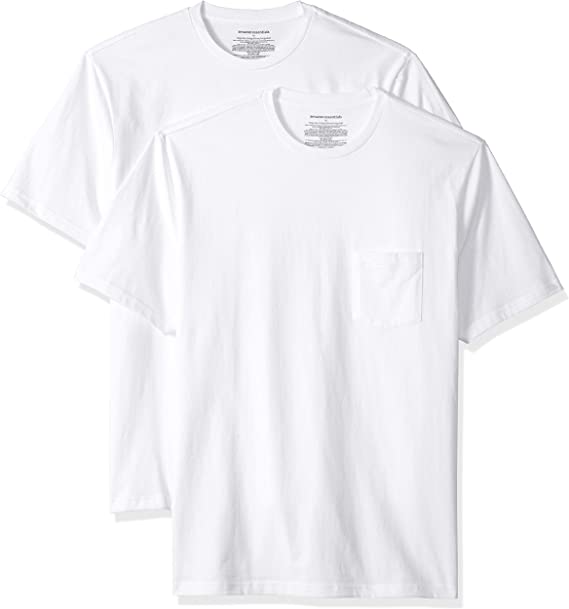 Photo 1 of Amazon Essentials Men's Regular-Fit Short-Sleeve Crewneck Pocket T-Shirt, Pack of 2