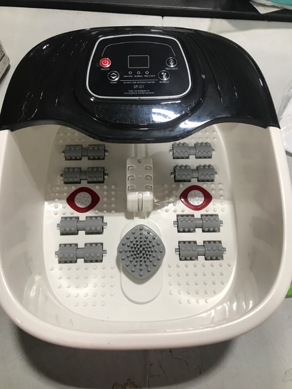 Photo 2 of Foot Spa Bath Massager with Heat, Epsom Salt,Bubbles, Vibration and Red Light,8 Massage Roller Pedicure Foot Spa Tub for Stress Relief,Foot Soaker with Acupressure Massage Points&Temperature Control