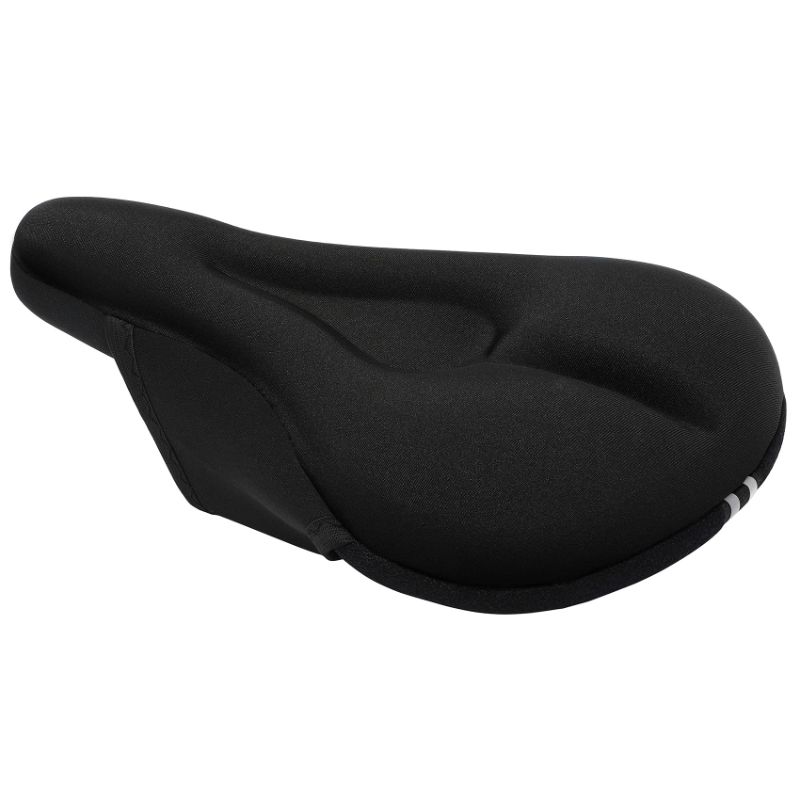 Photo 1 of ZAKRA Bike Seat Cover, Soft Thick Gel Bicycle Saddle Cushion, Non-Slip Comfortable Bike Seat Cover Fits Road Mountain Bikes Indoor Cycling black