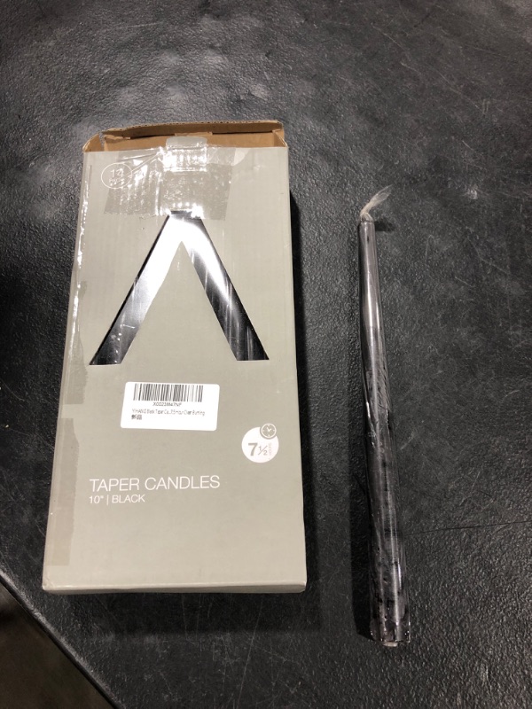 Photo 2 of YIHANG Black Taper Candles - Set of 14 Dripless Candles - 10 inch Tall, 3/4 inch Thick - 7.5 Hour Clean Burning