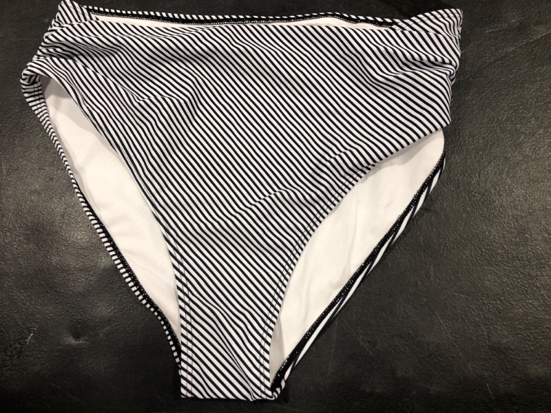 Photo 2 of  Women's Plus Size Tankini Swimsuit Striped Hanky Hem High Waisted Bathing Suits XX-Large Plus 