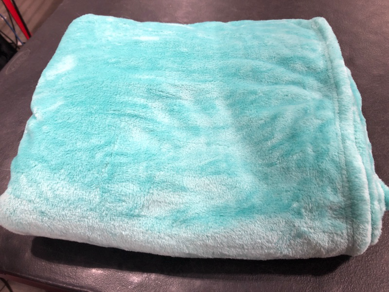 Photo 2 of  Fleece Blankets, Super Soft Flannel Fuzzy Blanket for Couch, Luxury Cozy Lightweight Microfiber Dog Blanket-Throw Size,Lake Blue