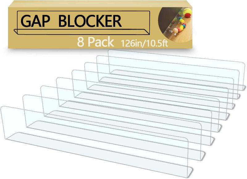Photo 1 of 8-Pack Toy Blocker, Gap Bumper for Under Furniture, BPA Free Safe PVC with Strong Adhesive, Stop Things Going Under Sofa Couch or Bed, Easy to Install