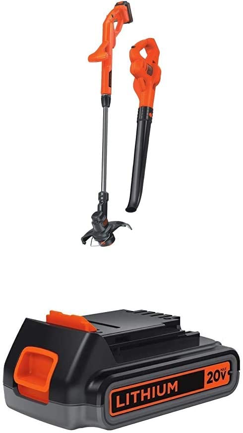 Photo 1 of BLACK+DECKER 20V MAX Lithium String Trimmer/Edger Plus Sweeper Combo Kit with Extra Lithium Battery 2.0 Amp Hour (LCC221 & LBXR2020-OPE)
