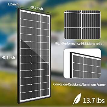 Photo 4 of JJN Bifacial 200 Watt Solar Panels 12V 10BB Monocrystalline Solar Panel High Efficiency Solar Module for RV Home Battery Charging Farm Trailer Camper Marine Off Grid System Single Piece