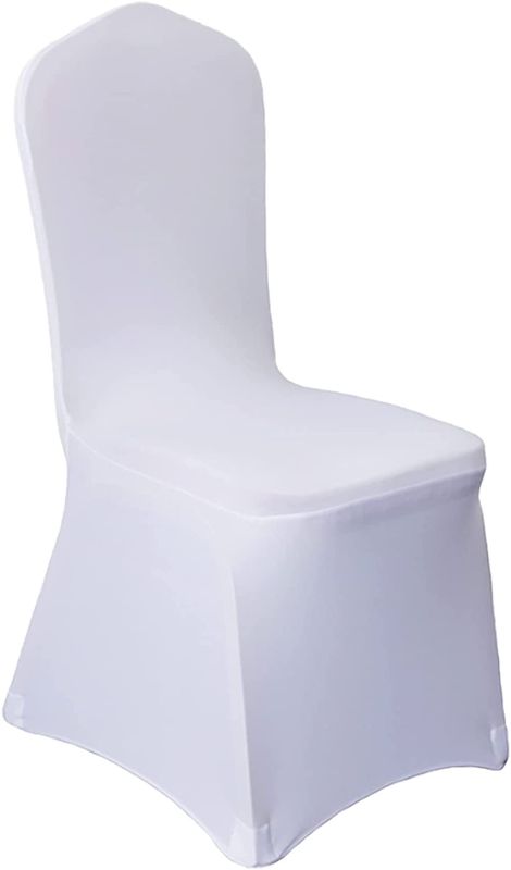 Photo 1 of 50pcs Chair Covers,Black Chair Covers,White Chair Covers,Folding Chair Covers,Spandex Chair Covers for Wedding Party and Banquet (50, White)
