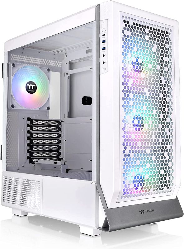 Photo 1 of Thermaltake Ceres 500 Snow Edition Mid Tower E-ATX Computer Case with Tempered Glass Side Panel; 4 Preinstalled PWM ARGB Fans; Rotational PCIe Slots & GPU Holder; CA-1X5-00M6WN-00; 3 Years Warranty